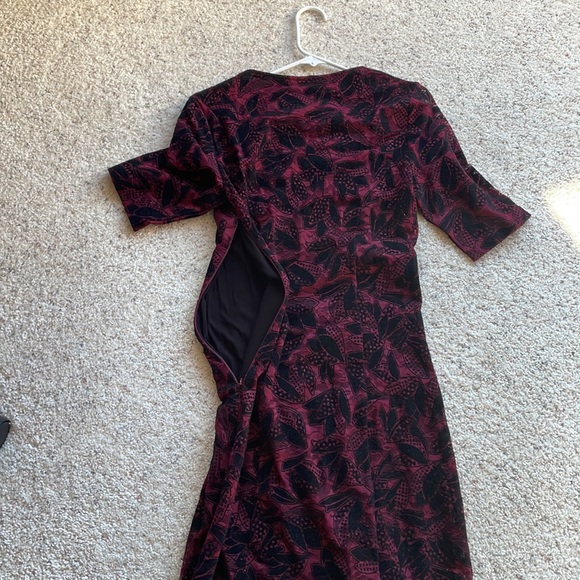🆕MAEVE ANTHROPOLOGIE Wine Lace Elegant Velvet Dress - Picture 6 of 16